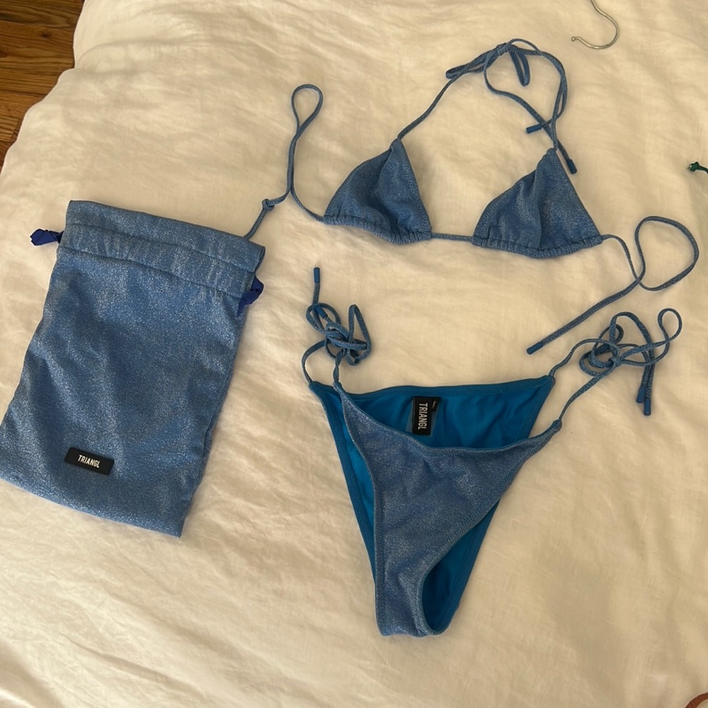 Triangl blue shimmer bikini